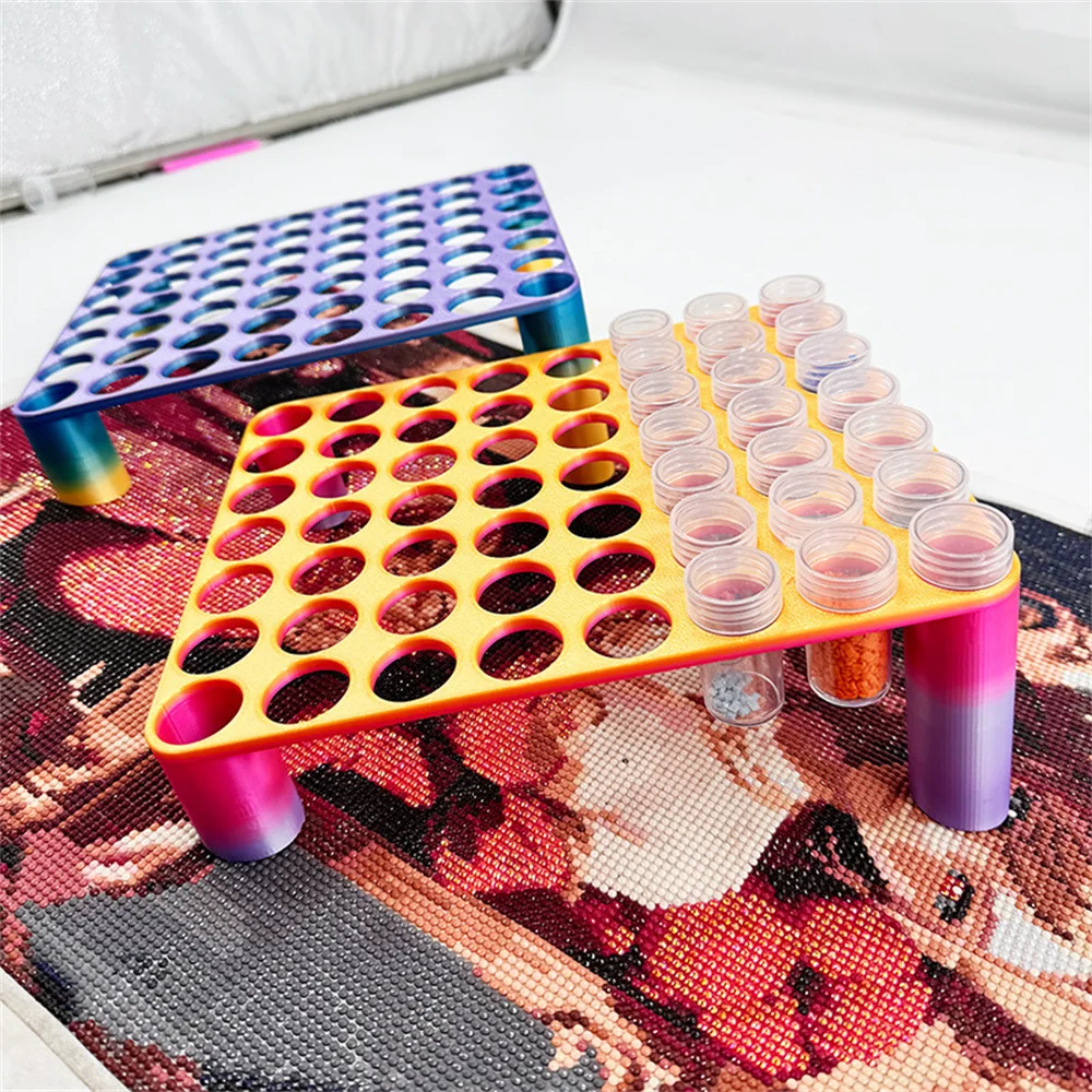 

New Color Diamond Painting Round Bottles Storage Rack Bracket Fits 56 Grids Containers Accessories Tools