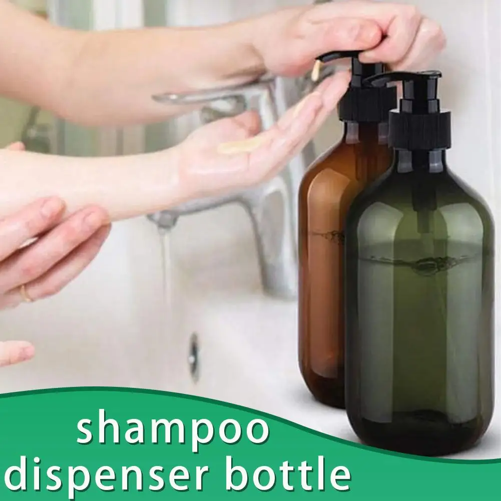 500ml PET Empty Pump Refillable Bathroom Shampoo Shower Gel Press Bottles Dispenser Kitchen Dish Plastic Liquid Container