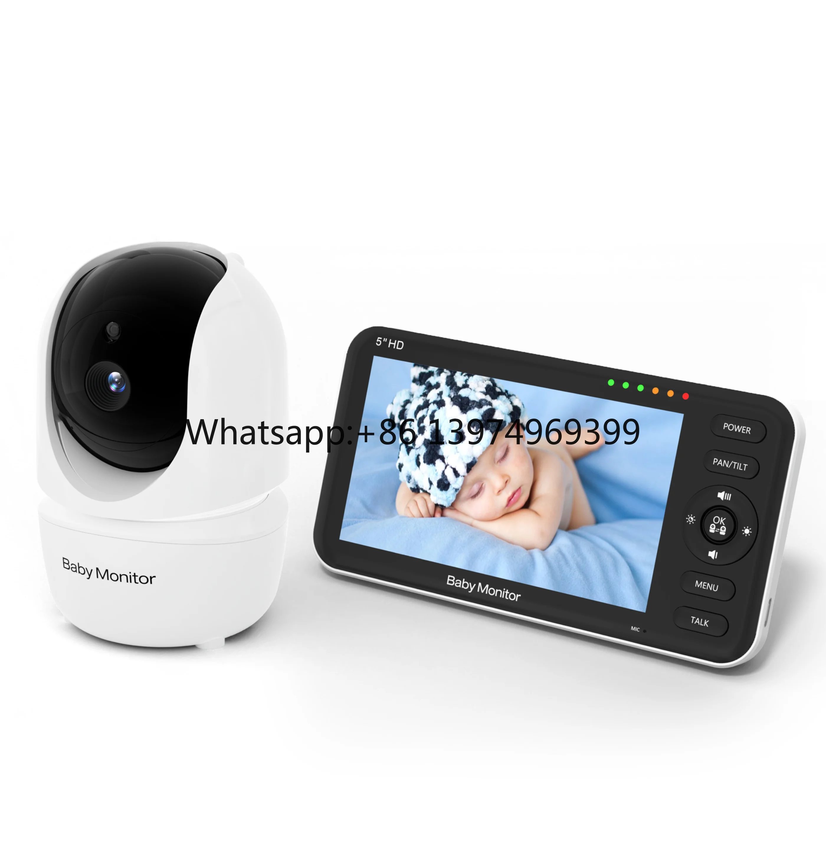 720P Video Baby Monitor With Camera Temperature & Motion & Sound Alert Audio Night Vision Baby Camera Monitor