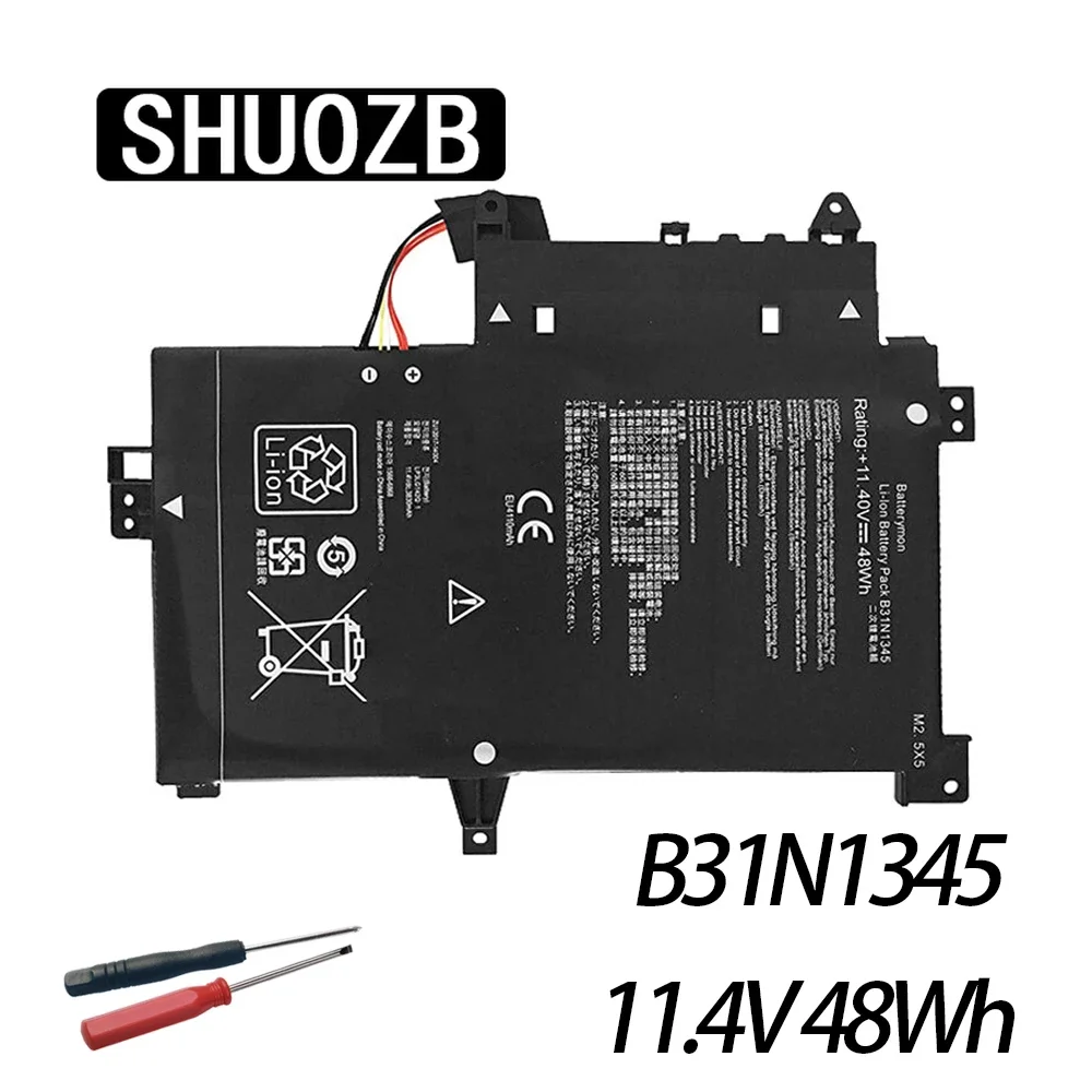 SHUOZB B31N1345 Laptop Battery for ASUS TP500 TP500LA TP500LN TP500LB Series 0B200-00990100 11.4V 48WH Free Tools