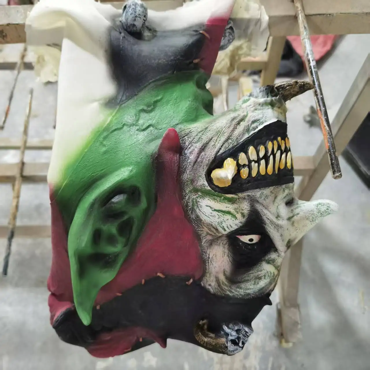 2025 Maschera di Halloween Campana Pagliaccio Teschio Pagliaccio Parodia Cappuccio spaventoso Prom Party Dress Up Puntelli