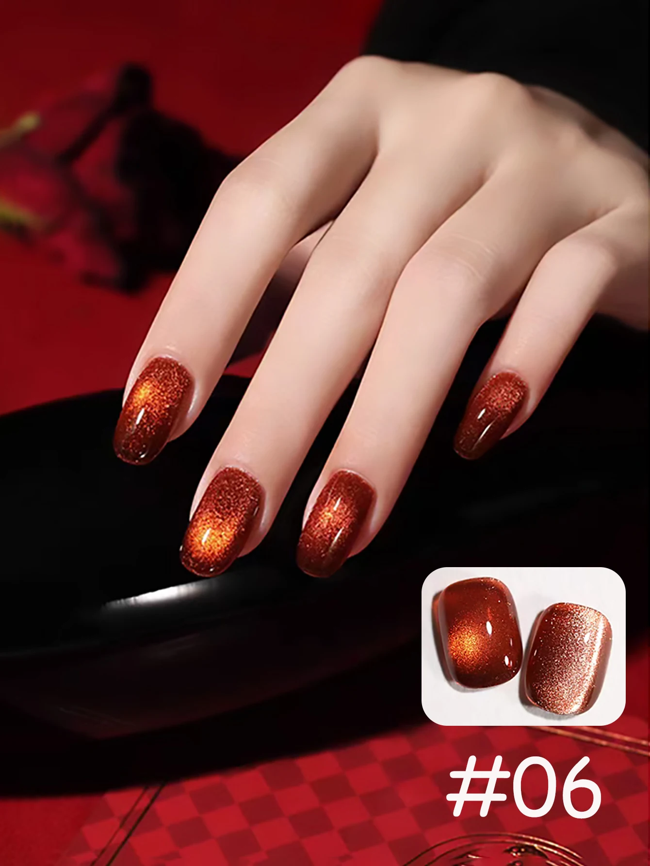 1-8 قطعة WS Y2K الأظافر الساخن نمط الجليد شفافة الذهبي البرتقالي الأحمر الذهب الزجاج حبة القط العين هلام طلاء الأظافر صالون الأظافر المنزل DIY بها بنفسك