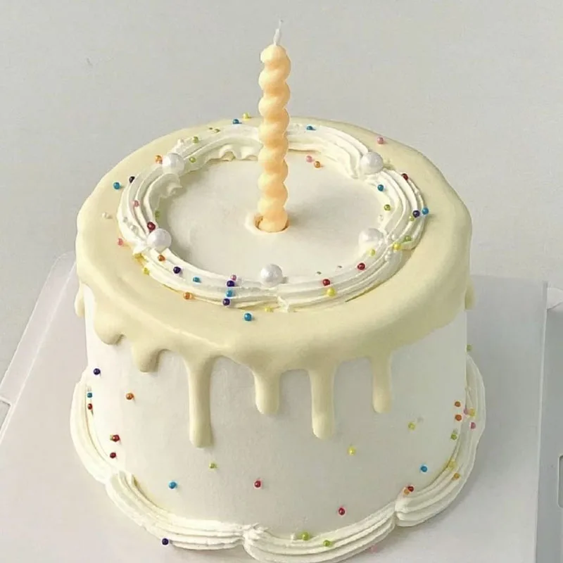 Simple Simulation Cream Cake Model Fake Birthday Cake Mold Plastic Decoration Cake shop Window Sample Display Photography Props