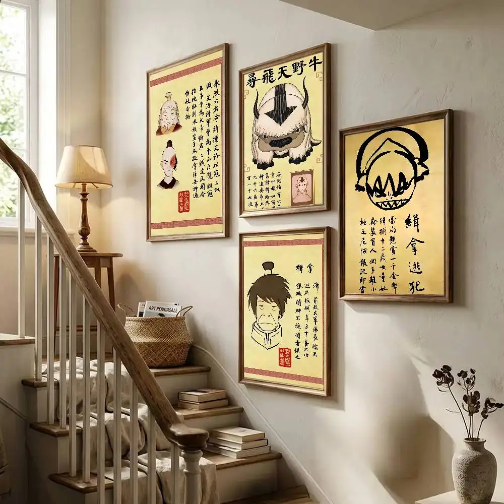 1pc Hot Movie Classic Avatar The Last Airbender Poster Art With Prints Home Bedroom Living Room Decoration Gift