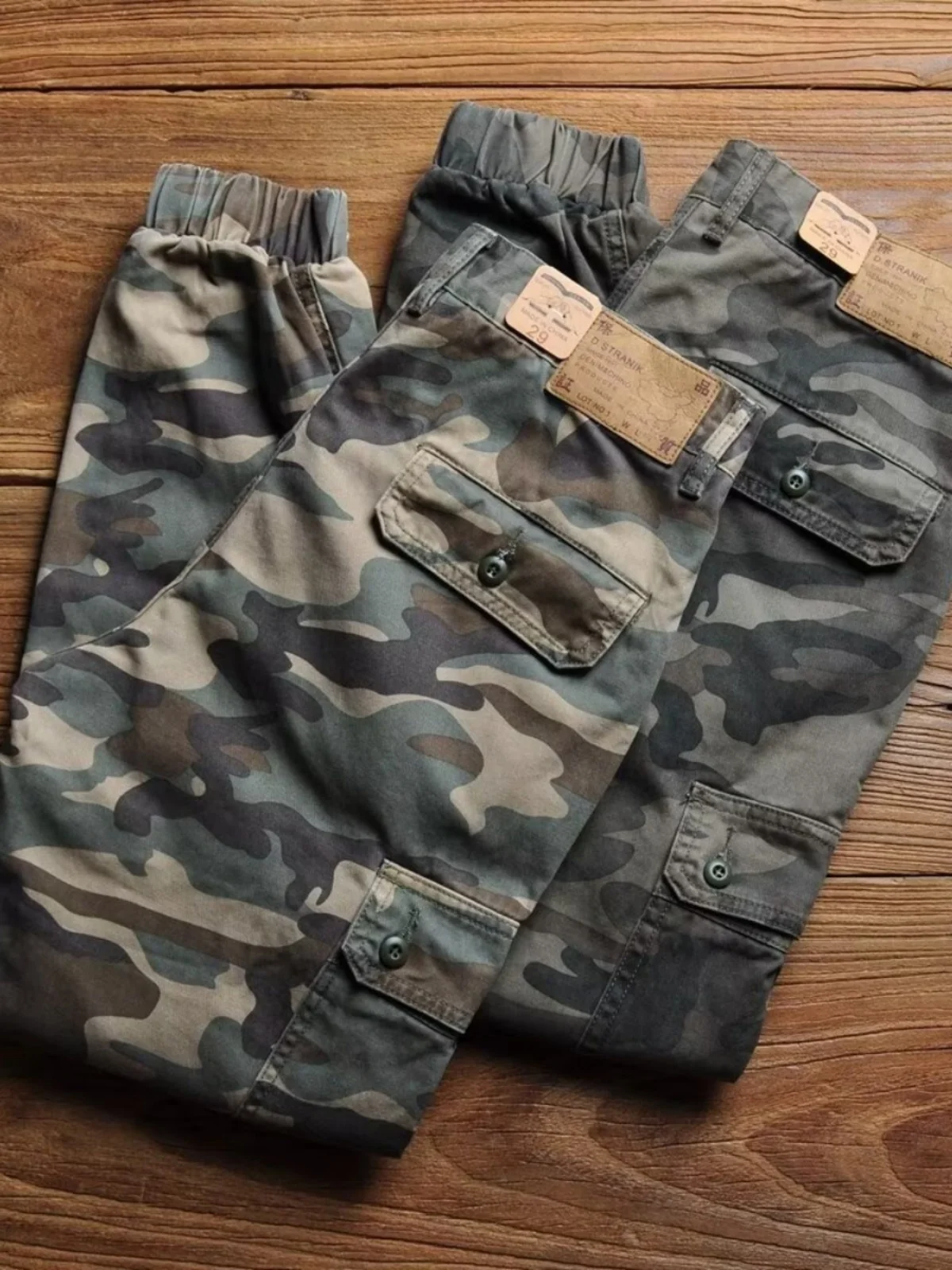 

Trendy Camouflage Men's Cargo Pants Heavy Du Wear-Resistant Multi-ket Loose Fit Youthful Sle Casual Trousers