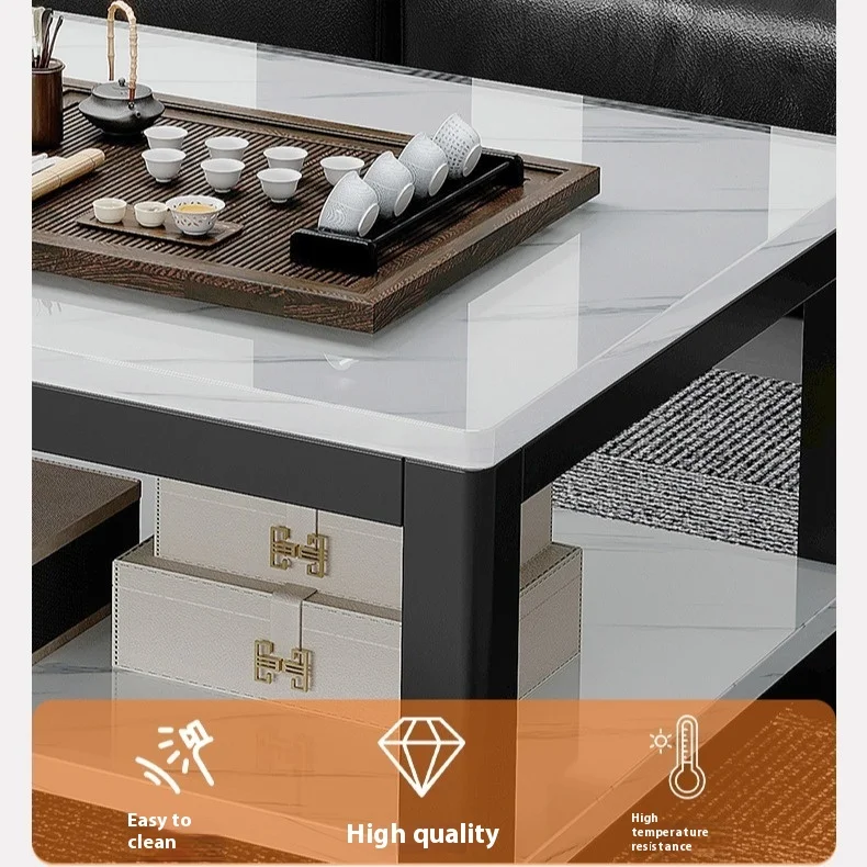 #Modern Tempered Glass Countertop Wooden Panel Side Table Living Room Furniture Serving Set for Tea Coffee for Small Apartments