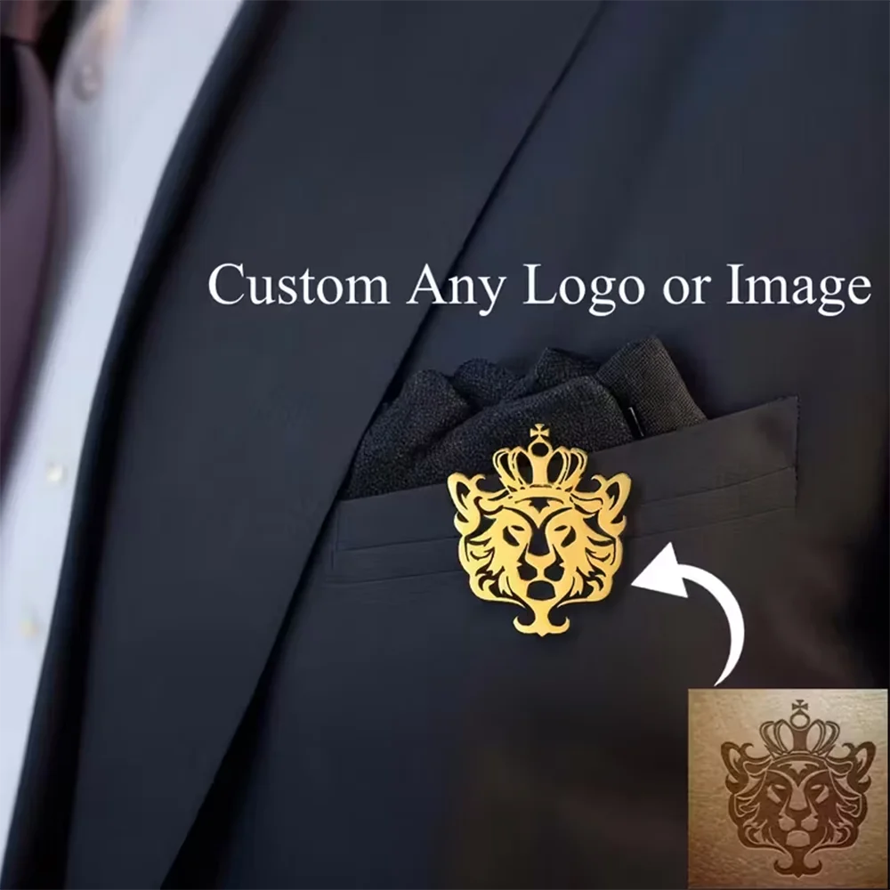 

Customize Any Logo Image Brooch Stainless Steel Pins For Men Gentlemen Clothing Accessories Wedding Birthday Brooches Jewelry