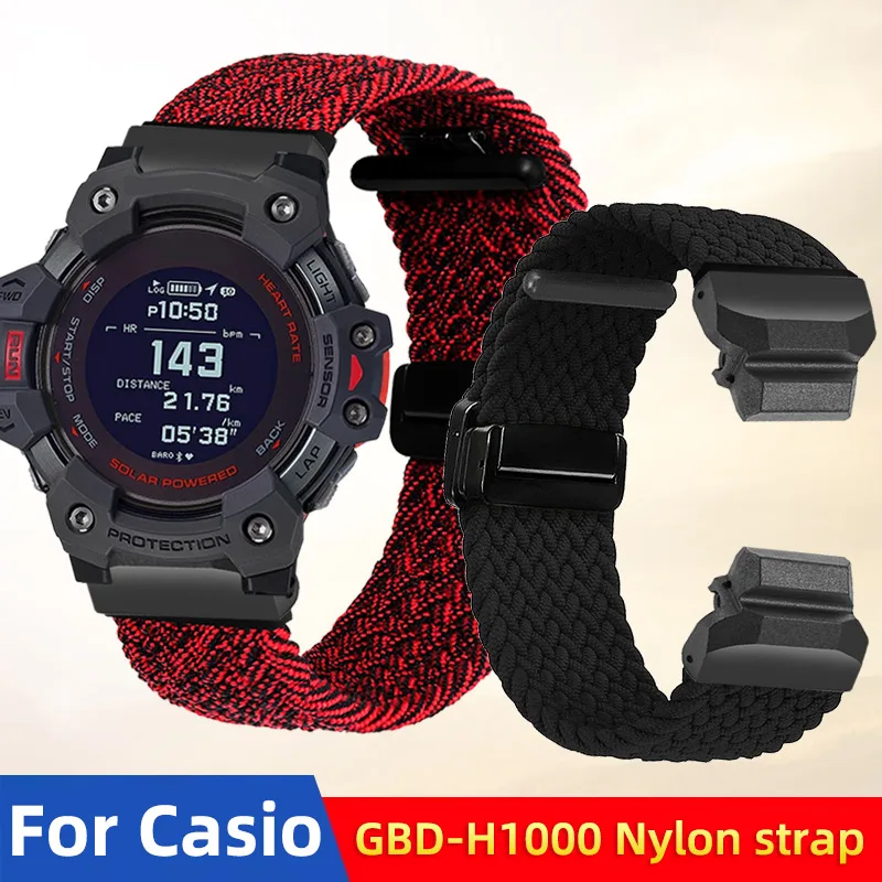 GBD H1000 Elastic Nylon Watchband For Casio 3475 Smart Sport Watch  GBD-H1000 Modified Strap Men's Outdoor Sports Bracelet