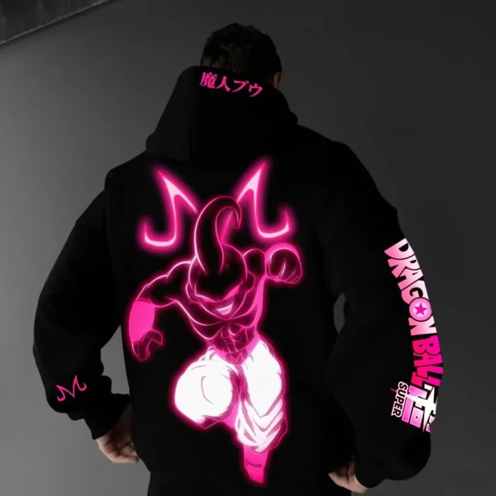 

Dragon Ball Men's Hoodie Majin Buu Demon King Autumn/Winter Boys' and Children's Sweater Y2k Harajuku Long Sleeve High Quality P