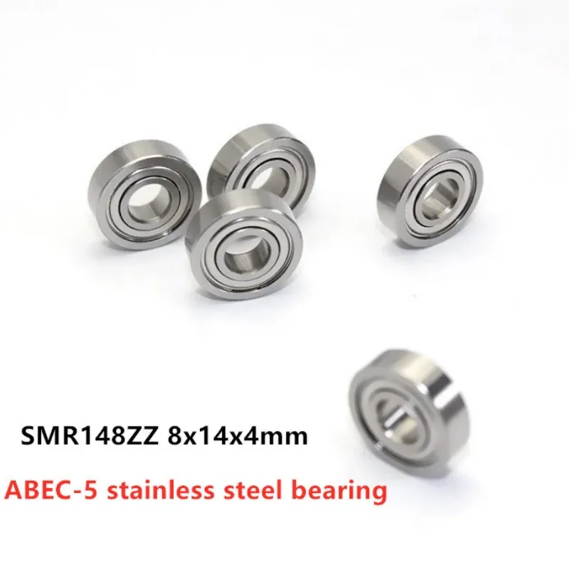 50pcs ABEC-5 SMR148ZZ 8x14x4 mm DDL-1480ZZ stainless steel miniature ball bearing SMR148 -2Z 8*14*4mm