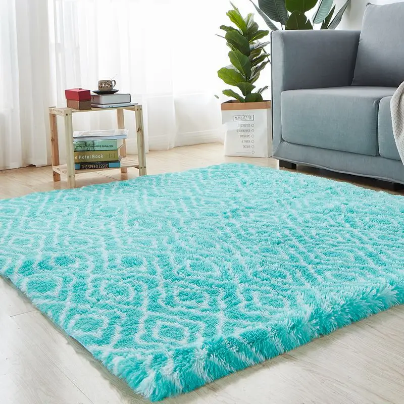 Long thick plush tie-dyed living room bedroom carpet mat door mat bathroom kitchen absorbent mat