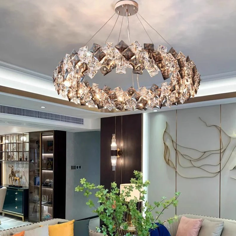 

Nordic style home decoration - Crystal chandelier for dining room, indoor lighting, living room pendant light, large indoor chan