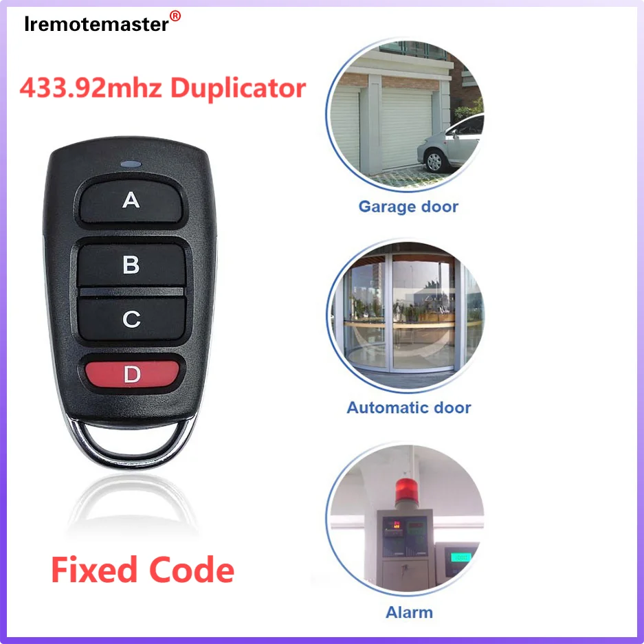 2025 New 433.92MHz Duplicator Universal Garage Door Cloning with 4 Channels,Fixed Code Garage Opener Handheld Transmitter