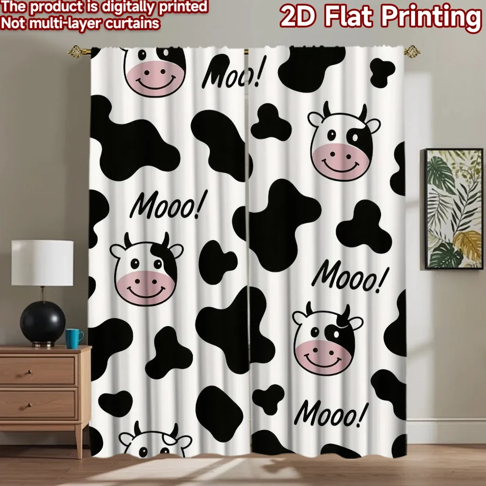 

1pc 2D flat Photography Backdrop Popular Party Backdrop Cute Cow Faces 100% Polyester Family Party Decoration Use for Indoor
