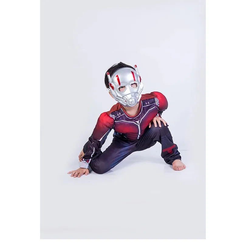 

2025 yiyi Ant man Kids Jumpsuits Muscle Superhero Party Cosplay Costumes Halloween Christmas Gift Antman