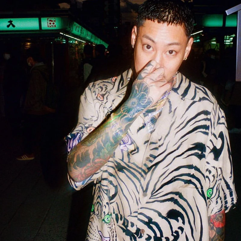 

WAO MARIAxTIM LEHI 22ss Loose Fit Casual Hawaiian Print ort Sve irt Youth Summer Faion Collaborative Work irt