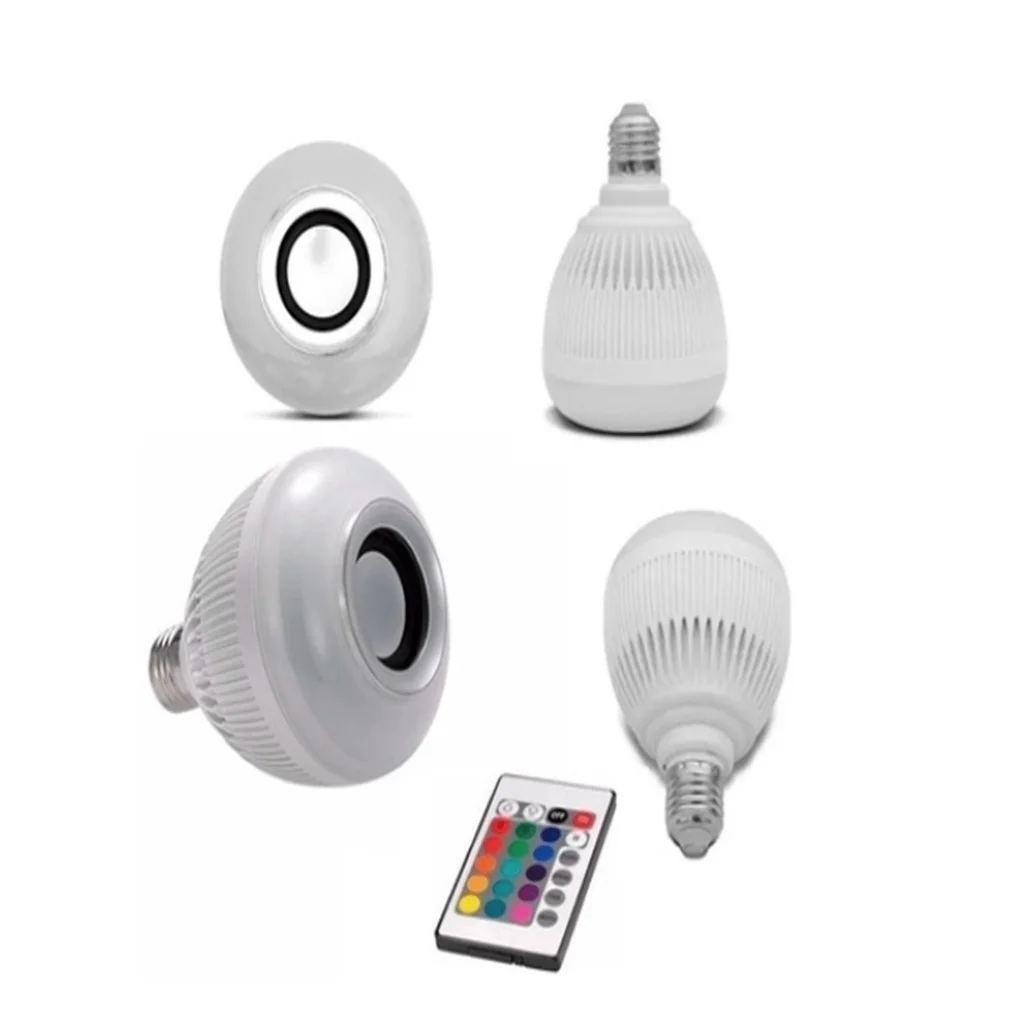 Lâmpada Bluetooth de LED com Caixa de Som e Controle RGB 12W