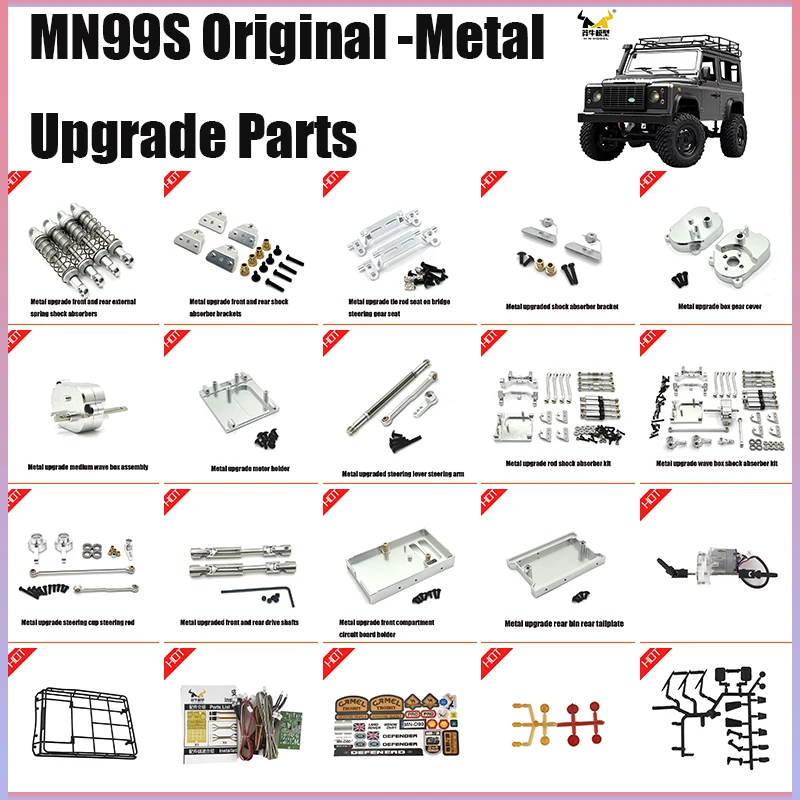 MN Model MN99s 1:12 Original or Metal Parts: Front and Rear Axle Wheels Drive Shaft Medium Wave Box Steering Rod Auto Parts