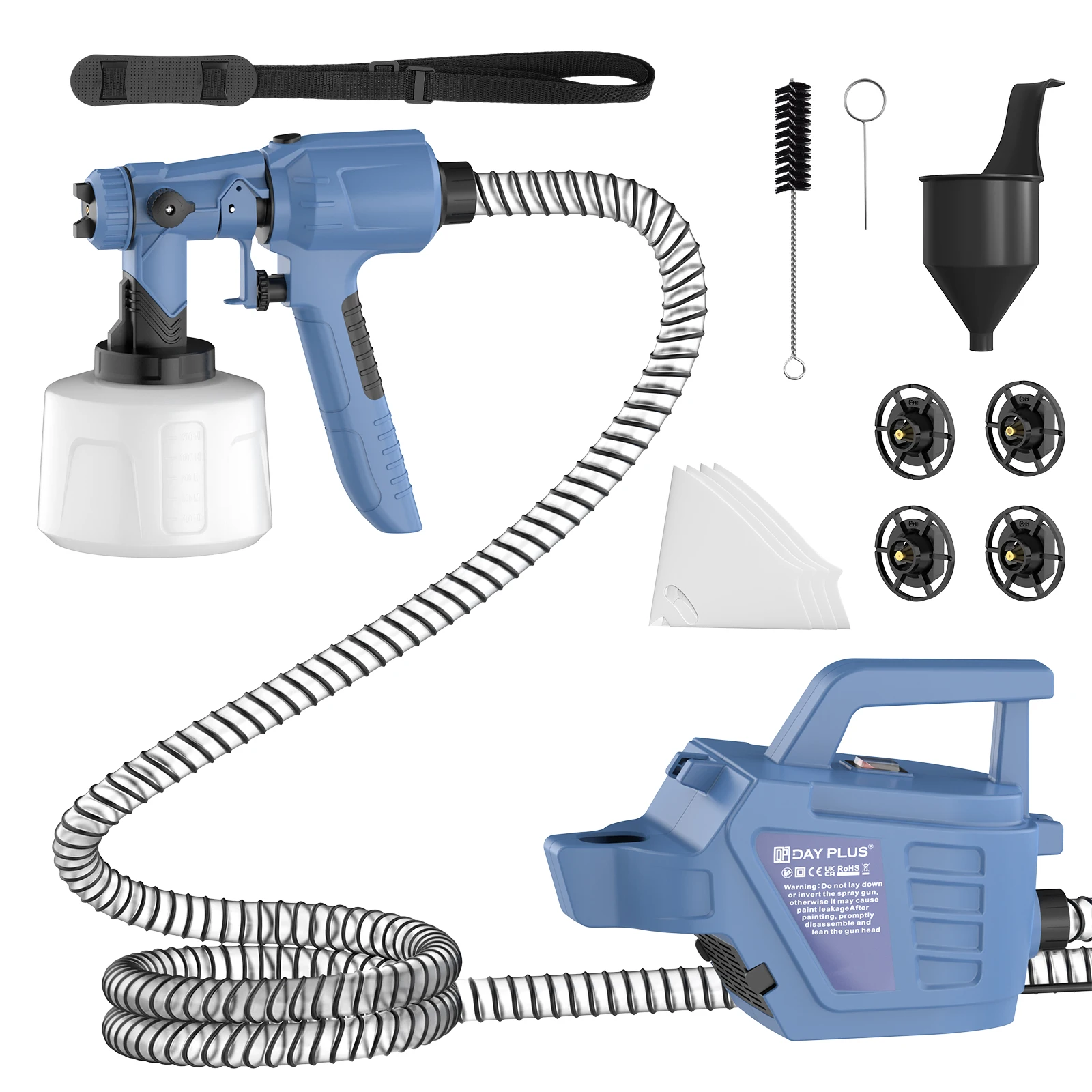 Elektryczny pistolet do malowania ogrodzeń 1000W z pojemnikiem 1200ml, pistolet natryskowy HVLP z 4 dyszami i 3 trybami natrysku do ogrodzeń, szop, tarasów, ścian, sufitów, mebli ogrodowych, kabel