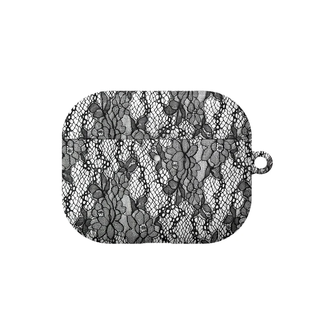 ChiVintage Lace Print Case Suitable for AirPods4 Pro3 Pro Hard Glossy Protective Case,Holiday Gifts for Friends Family