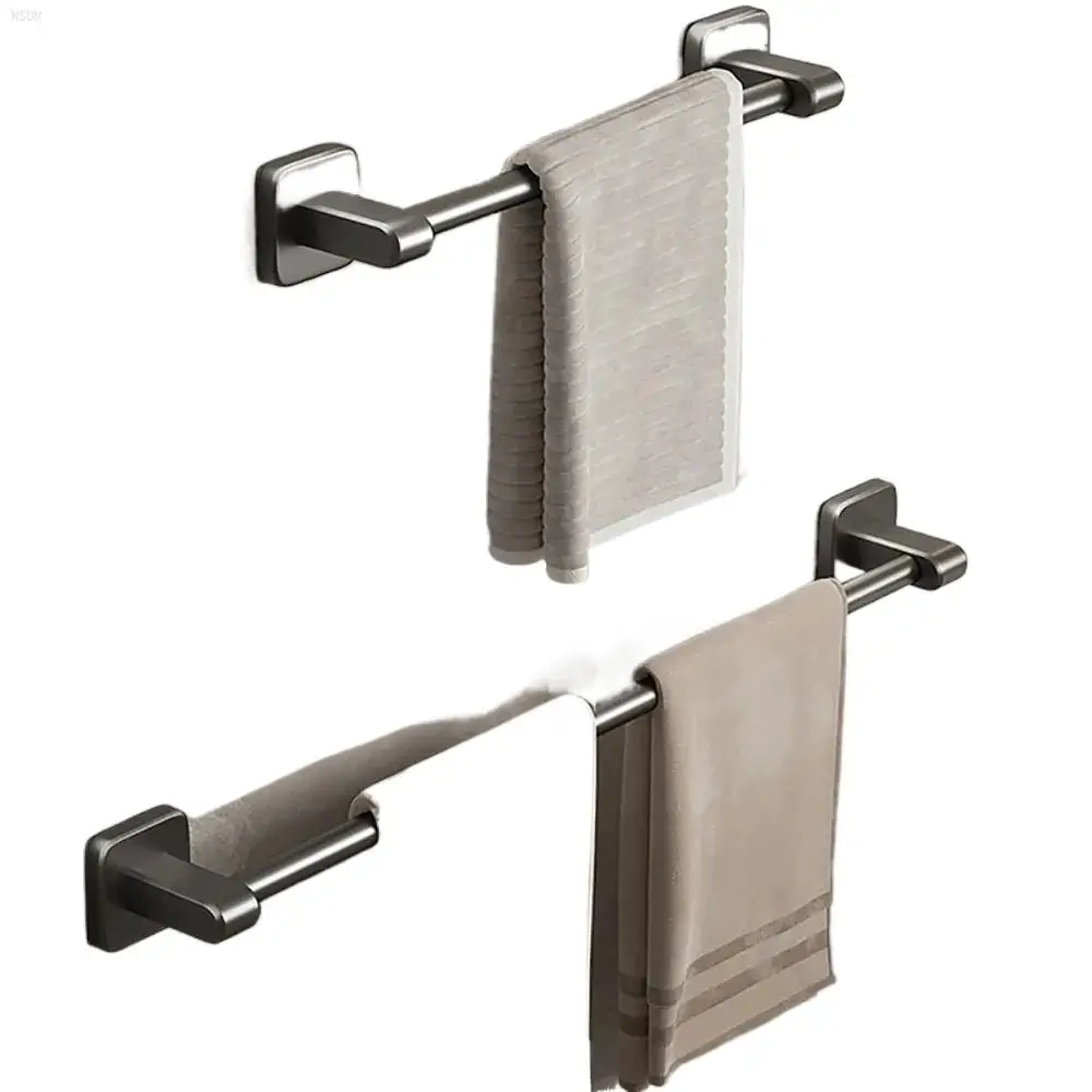 

NSDM Bathroom Punch-free Gun Gray Single Pole Towel Bar Space Aluminum Bathroom Towel Rack Bathroom Toilet Towel Rack Hanging Ro