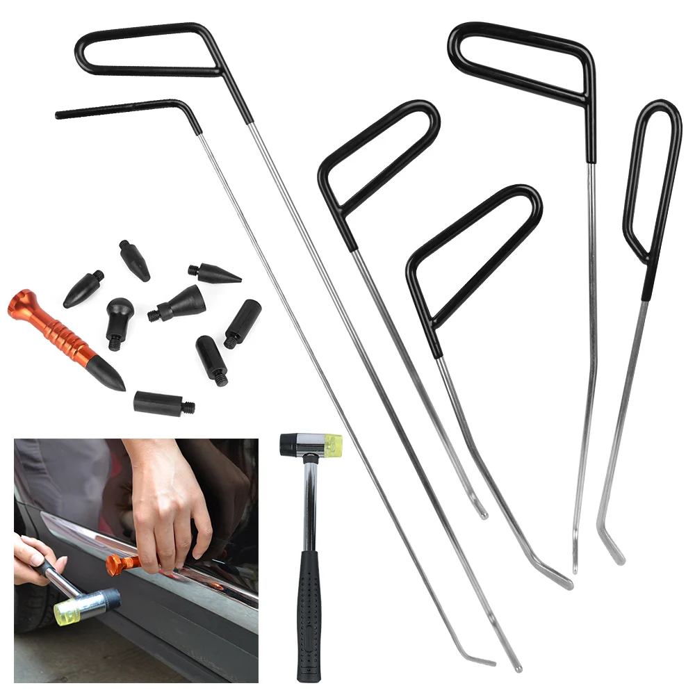 

Car Dent Repair Tool Painless Tools Car Paintless Removal Door Dent Ding Hail Fix Automotive Maintenance Tool Hooks Rod Hammer