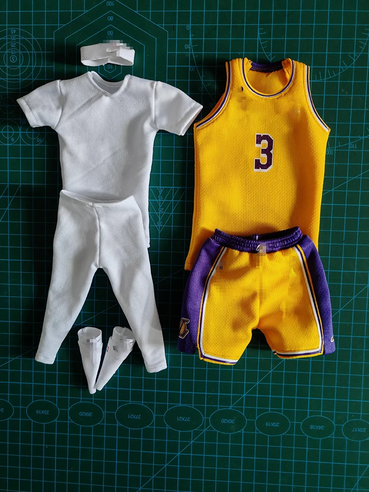 1/6 Basketball-Spieler-Mini-Trikot-Set, zarte Schuhe, Zubehör, Nummer, Logo, Druck, Kleidung, Ornament, Spielzeug für 12 Zoll männliche Figurenkörper