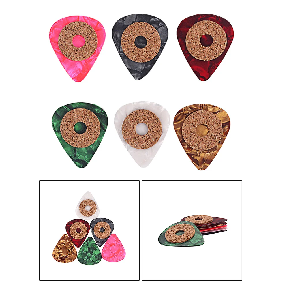 6 قطعة الغيتار الملونة Plectrum يختار السليلويد 0.9 مللي متر رقيقة عدم الانزلاق الفلين شريط لحام للجيتار باس القيثارة مندولين البانجو #5