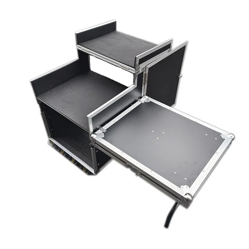 Power Amplifier Aviation Cabinet Double-layer Thickened Shockproof Mixer Outdoor Activities Performance Audio Aviation Box Alumi