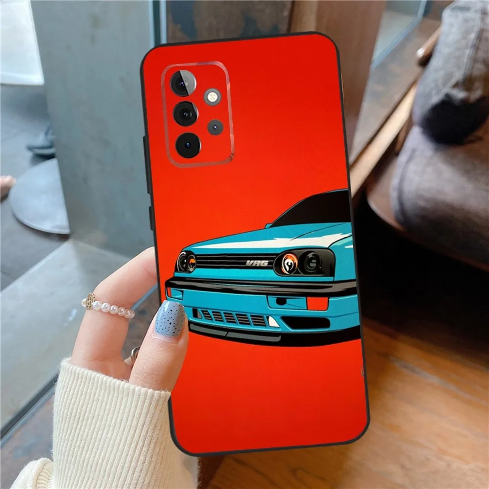 Cool V-VolkswagenES-Golf Car   Phone Case For SamsungS24,23,22,21,S20 ,Pro10,S30Plus,S9,20lite Ultra Black Cover