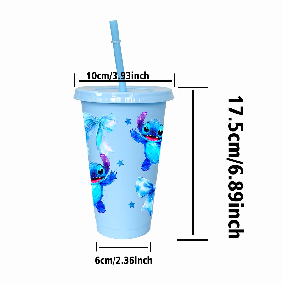 12개/팩 디즈니 스티치 스타 26oz 멀티컬러 플라스틱 물컵 파티 음료용품 생일/개학 선물