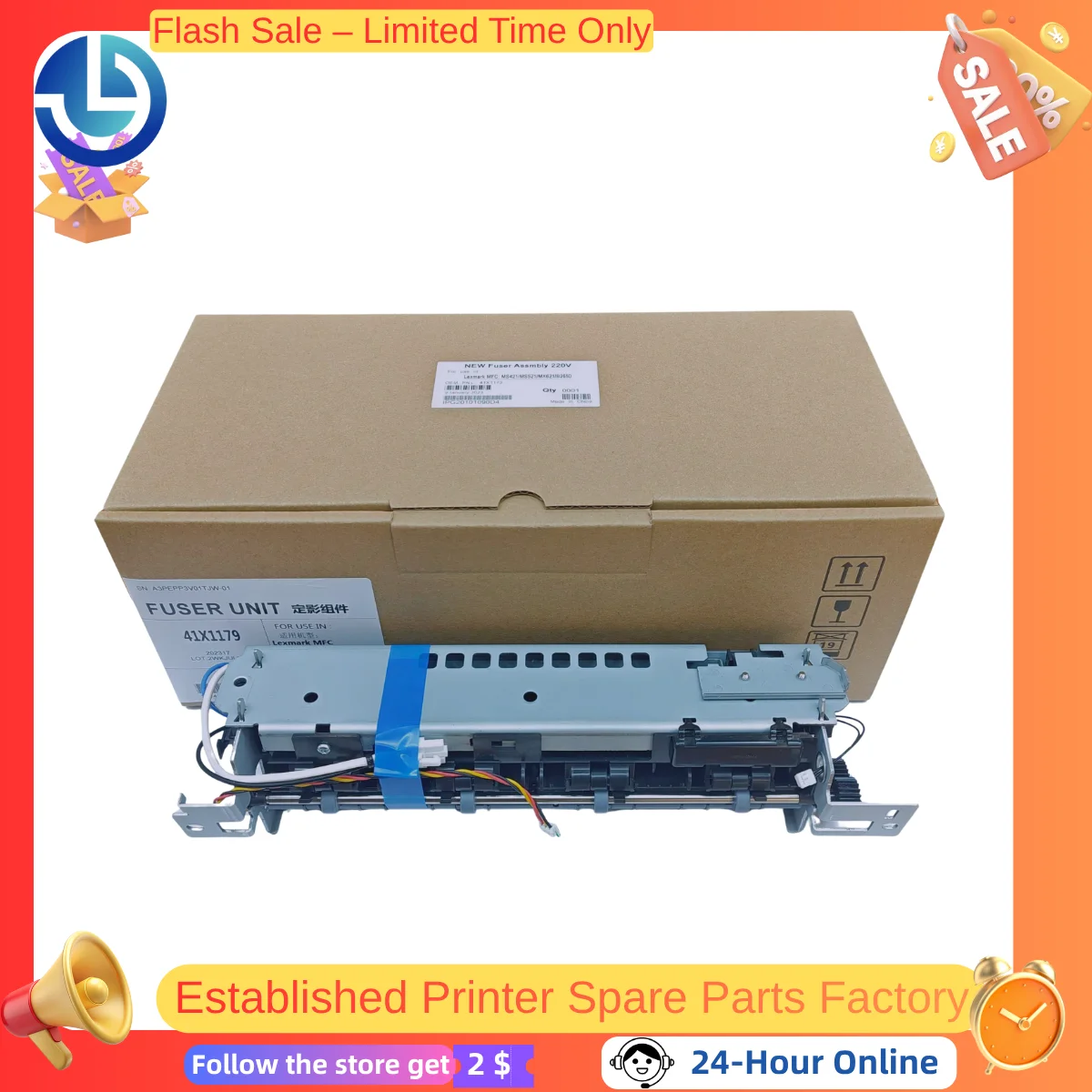 

41X1178 Fuser Unit for Lexmark MS321 MS421 MS521 MS621 MX321 MX421 MX521 MX621 MX622 Fuser Fixing Unit Assembly 110V