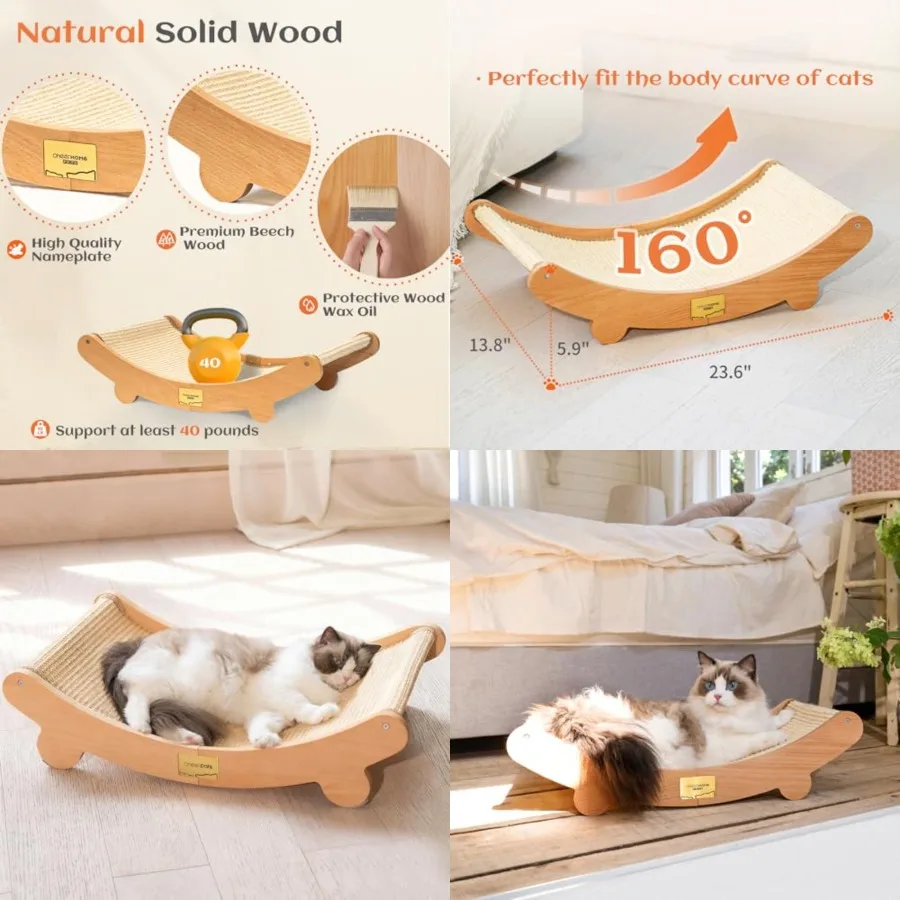

Sisal Cat Scratcher Bed for Indoor Cats Hammock for Scratching Pad Cat Chair Natural Sisal Scratch Post for Large Cats Scratche