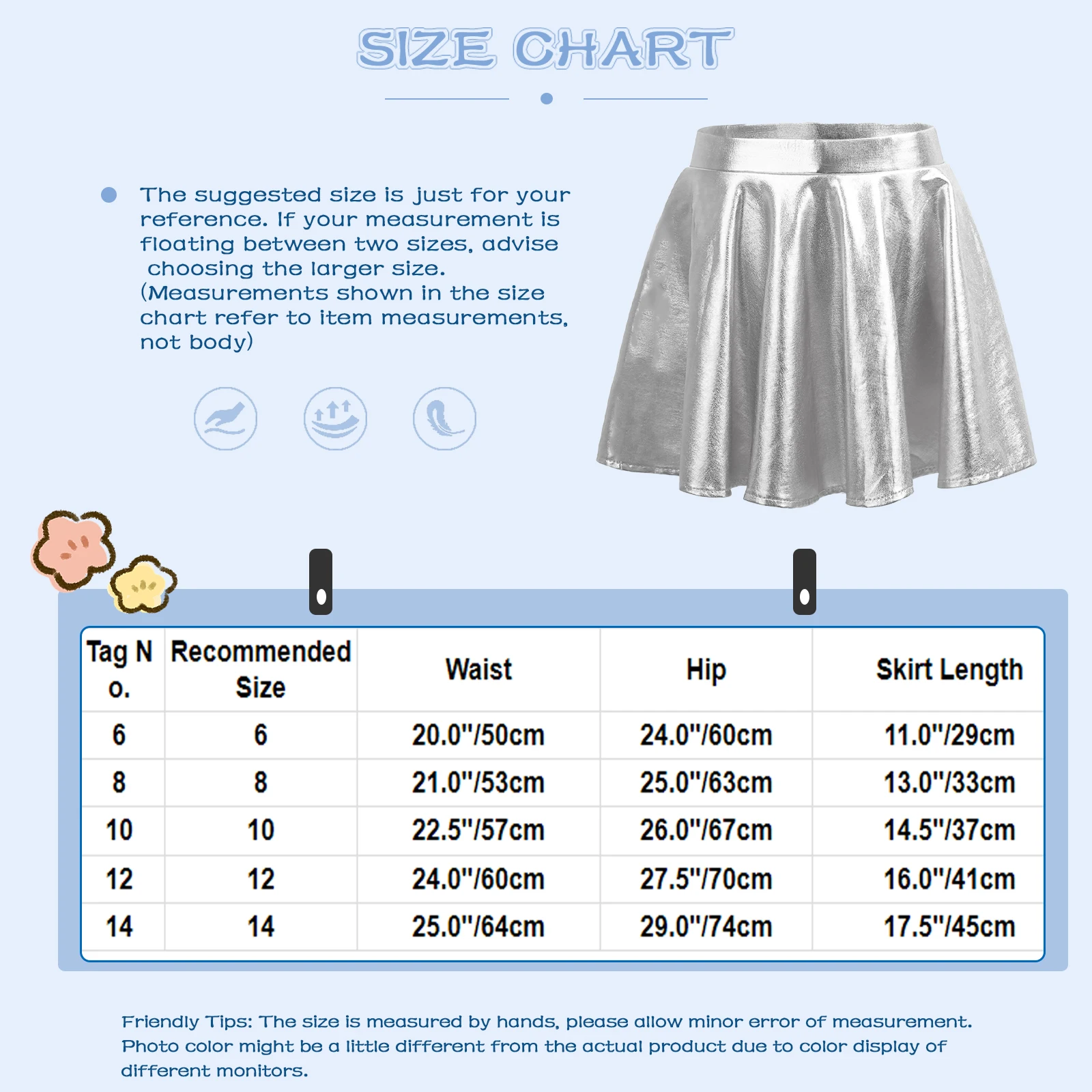 Kid Girls Shiny Metallic Skater Skirt with Built-in Shorts High Waisted Holographic Pleated Skirt for Ballet Dance Party Costume