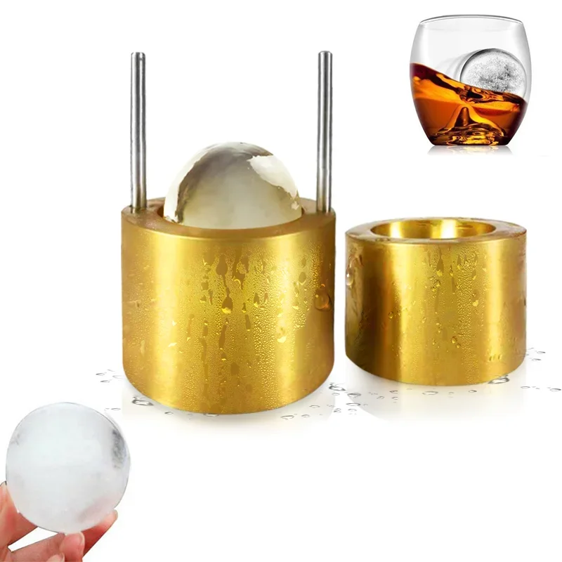 New Product Ideas Bar Equipment Custom Cocktail and Whiskey Clear Ice Ball Maker Mould Portable Ice Press Ball Maker Machine