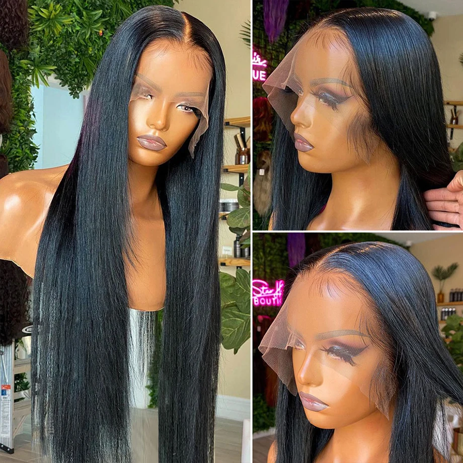 13x6 Hd Lace Bone Straight Frontal Wig  Brazilian Remy Hair 13x4 28 30 Inch Lace Front Wigs Human Hair Pre Plucked