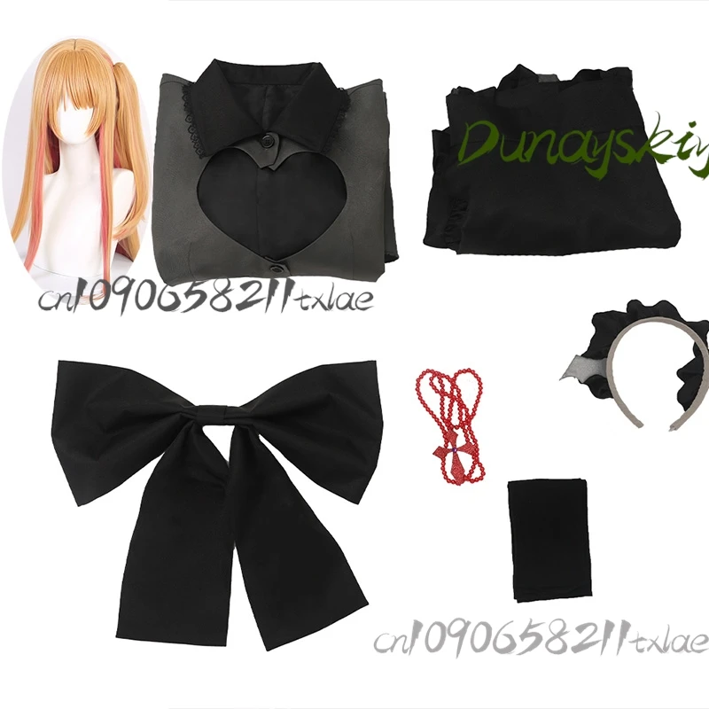 Oshi no Ko Ruby Hoshino Vampire Maid Cosplay Set Abito Lolita Gotico con Zanne Accessori Parrucca per Halloween/Anime Con