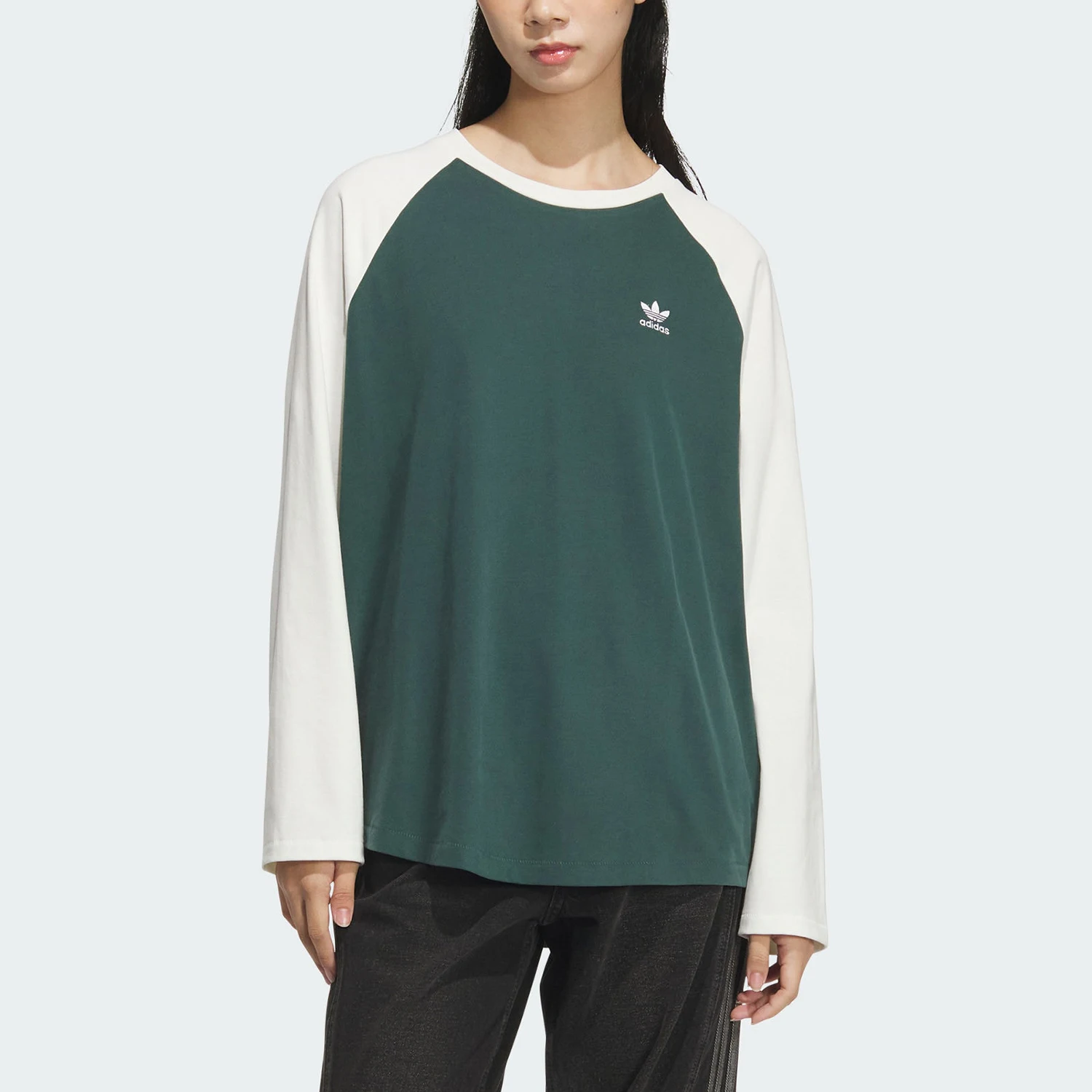 

Adidas genuine Three Stripes Women's Round Neck Sport Casual Loose T-Shirt JM8050