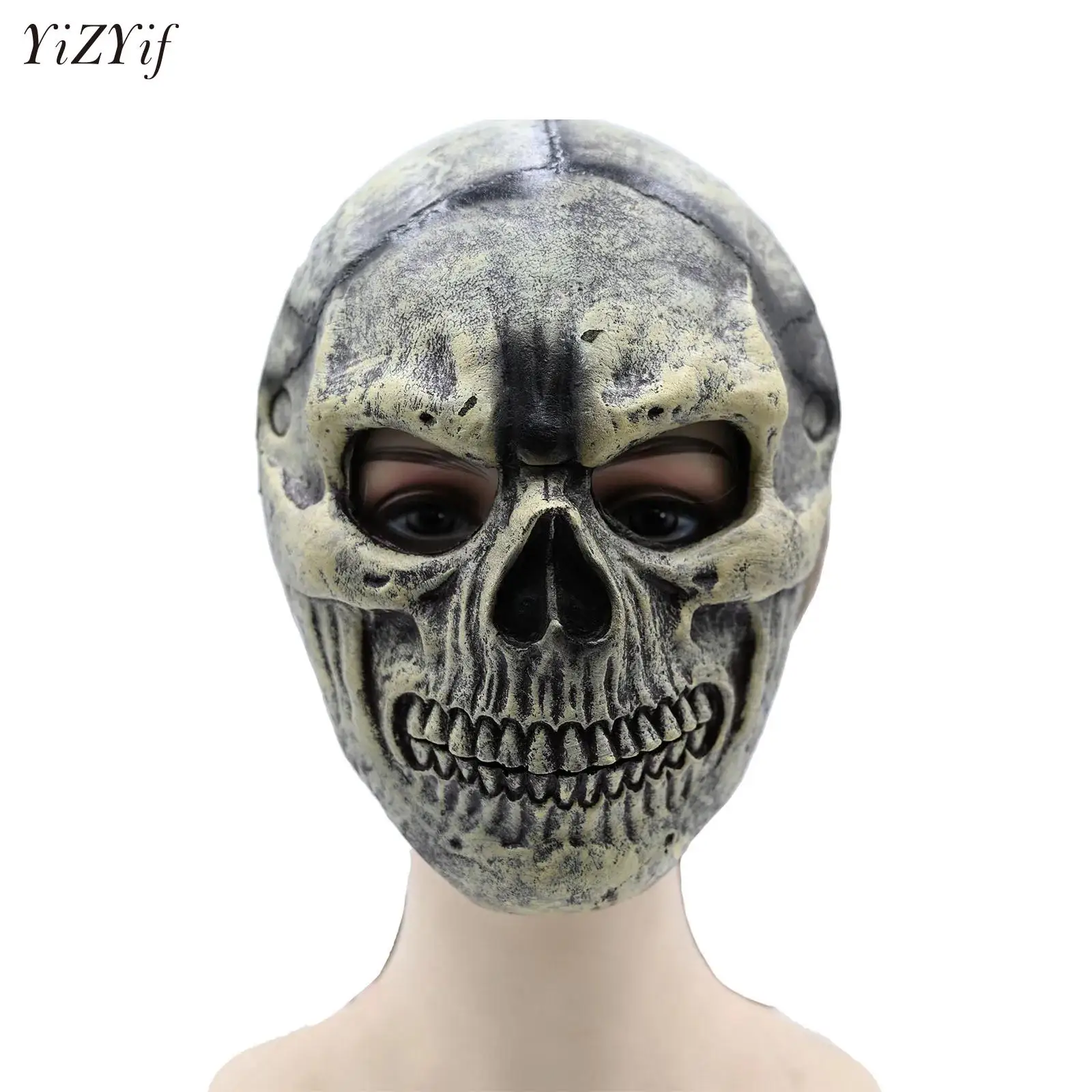 

Halloween Demon Mask Horns Devil Full Face Mask Party Cosplay Horror Monsters Masquerade Scary Haunted House Props PU Mask Decor
