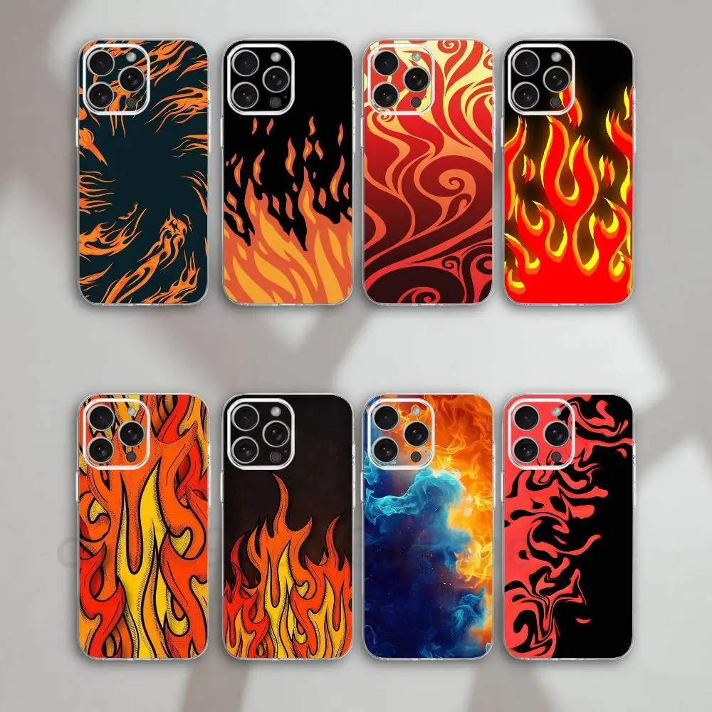 Creative Fashion Flame Fire  for iPhone 17 16 15 14 11 12 13 Pro Max    Plus   Max Air   iphone11 Shockproof Cover Funda