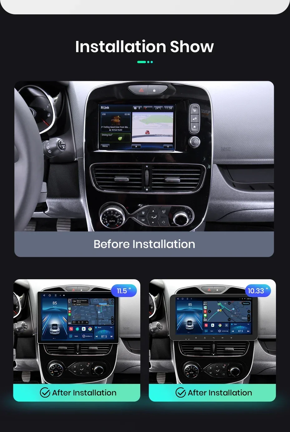 2K QLED Bildschirm Auto Radio Für Renault Clio 4 ZOE 2012-2019 Drahtlose CarPlay Android Auto Multimedia autoradi – Detail 8