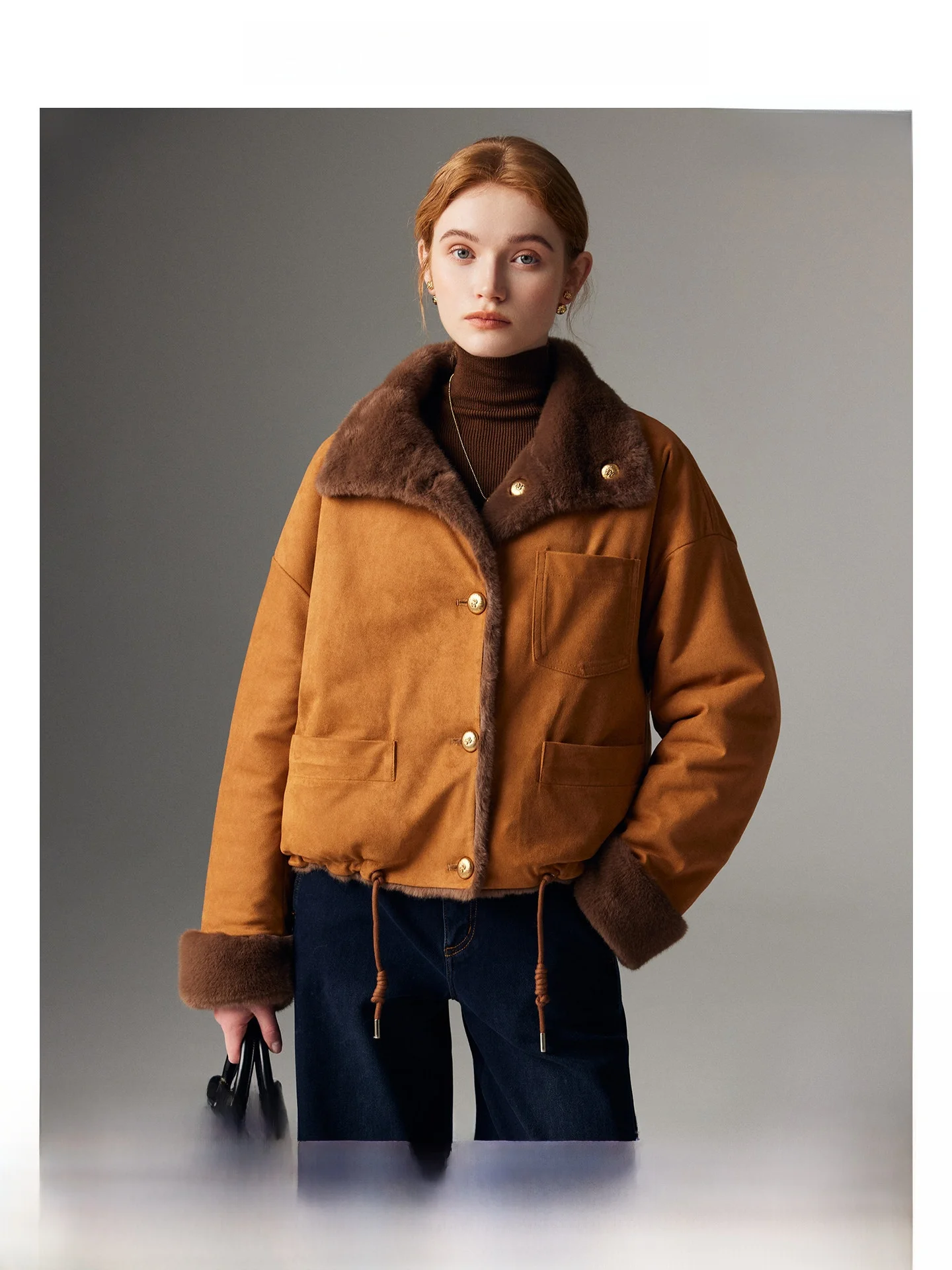 

Double-Sided Wear Suede ort Coat Women's Fur Leather Inteated Winter Outerwear Korean Sle Fur Simulation Large Coat