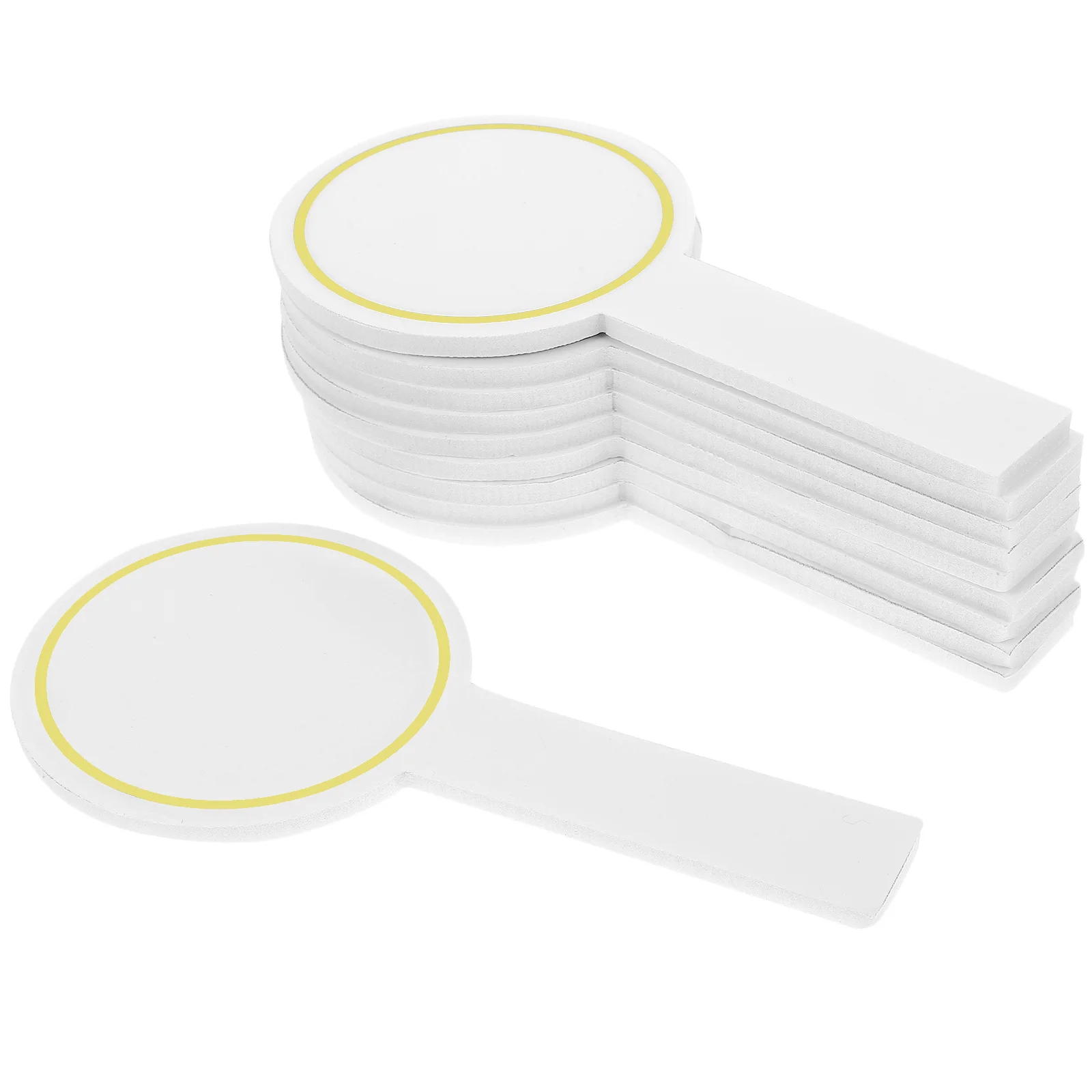6pcs Single Side Blank Voting Board Handheld Reusable Scoreboard For Judging Erasable Dry Erase Paddle Whiteboard For Auctions