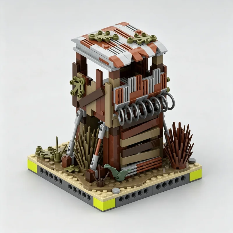 379PCS MOC Post Apocalyptic Ruined Watchtower Shelter Building Model Building Blocks DIY Assembly Gift Adults Collection Desktop