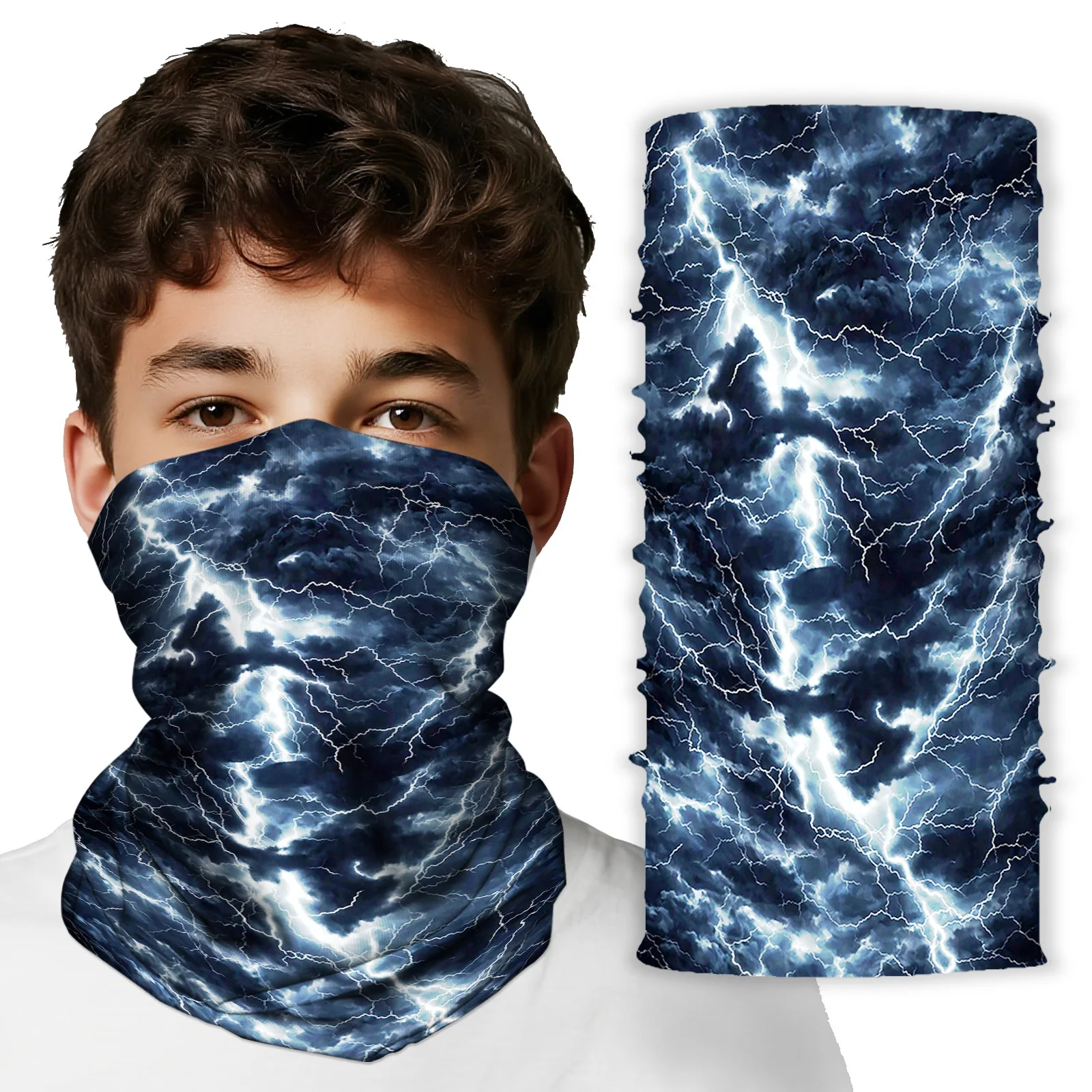 

1pc Unisex Printed Scarf Neck Scarf | Scarves All Season Bandana Fashion Scarf Multifunctional Headwear- Thunder, Lightning
