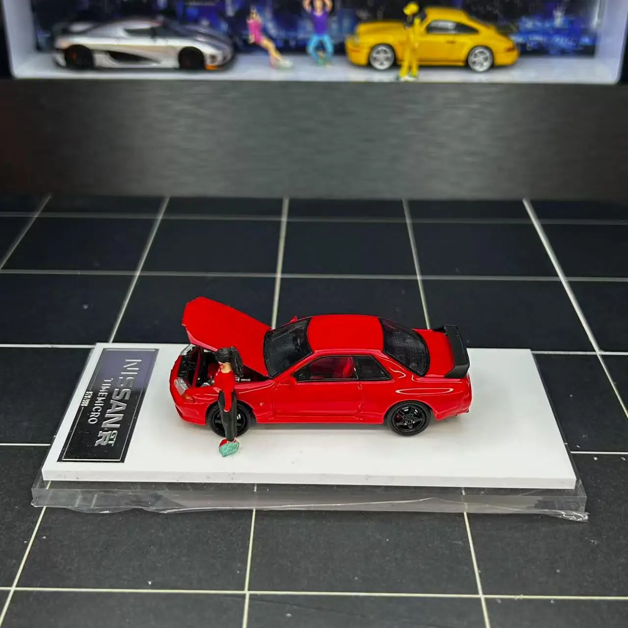 دييكاست TIMEMICRO 1:64 مقياس نيسان سكايلاين GTR غطاء مفتوح سبيكة سيارة نموذج تحصيل لعبة هدية تذكارية عرض حلية