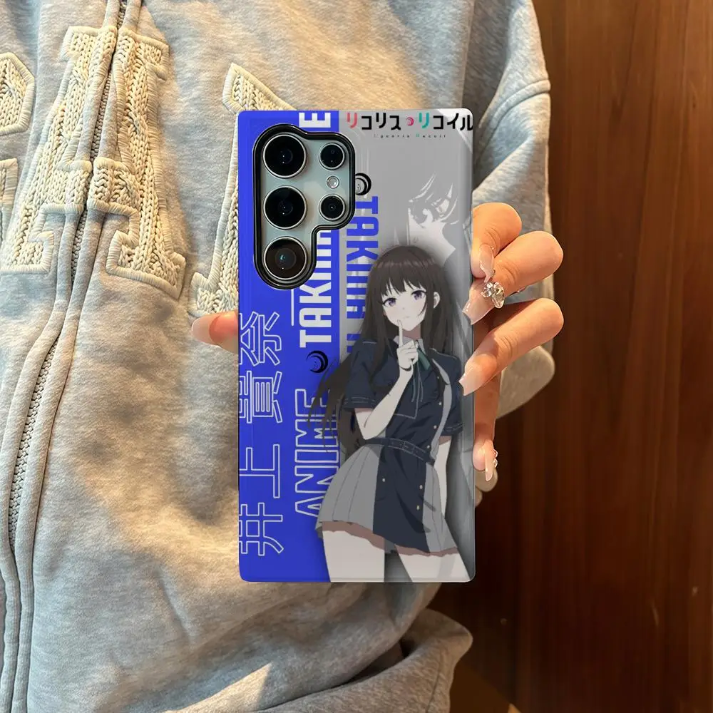 L-Lycoris نكص جراب هاتف لسامسونج S25 فيلم قذيفة فاخرة GalaxyS24Ultra 23plus S22 21 A56 36 26 16 طبقة مزدوجة غطاء #2