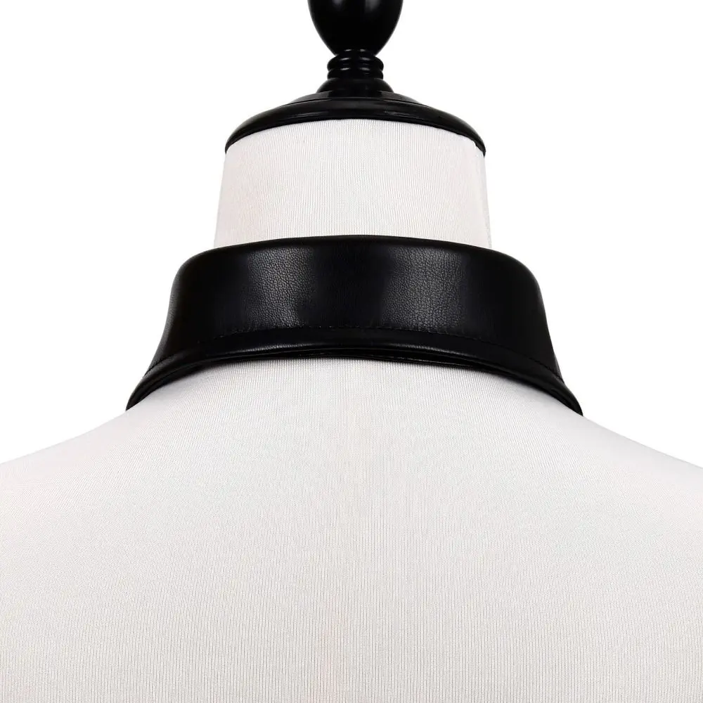 Costume Accessory Detachable Black Leather Fake Collar Pu Nail Beaded Rivet Collar Gothic Style Metal Punk Style Collar Sweater
