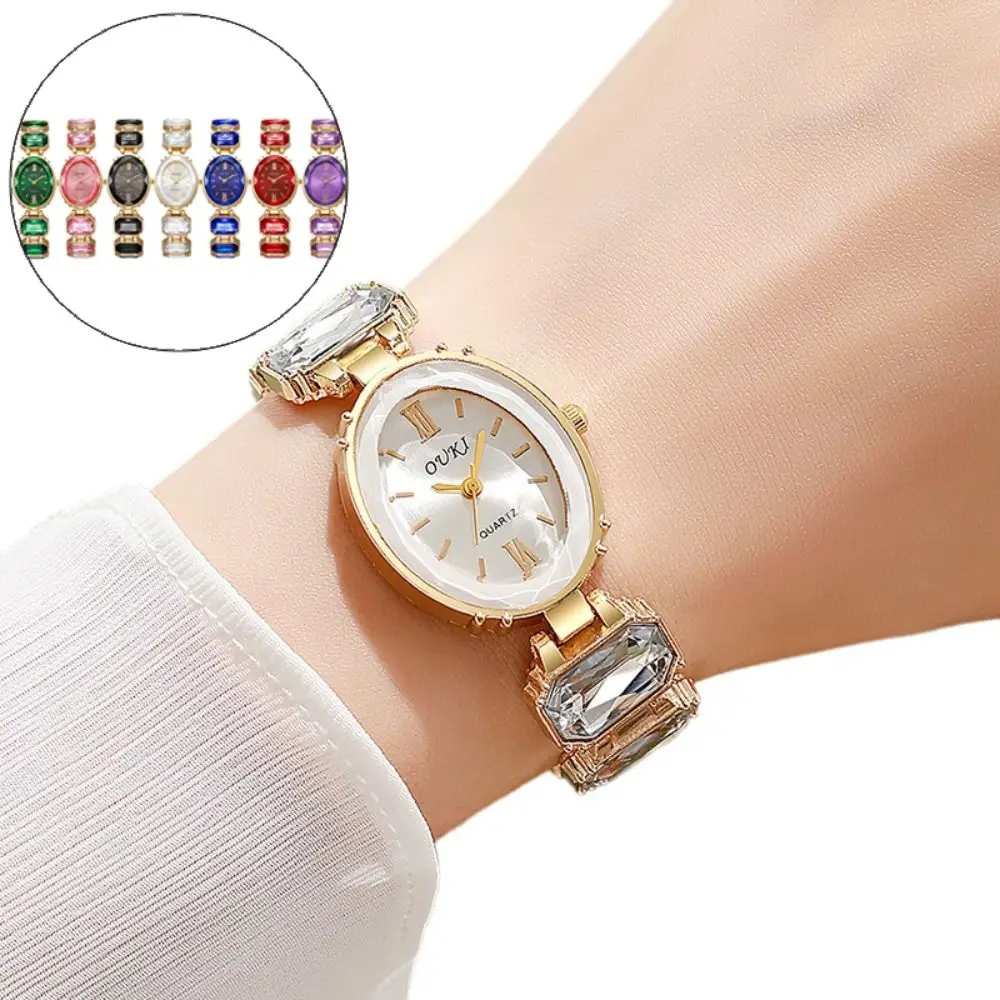 New Rhinestone Quartz Watches Diamond Studded Watch Strap with Adjustable Bracelet Women Wristwatch Wrist Decoration Women Girl