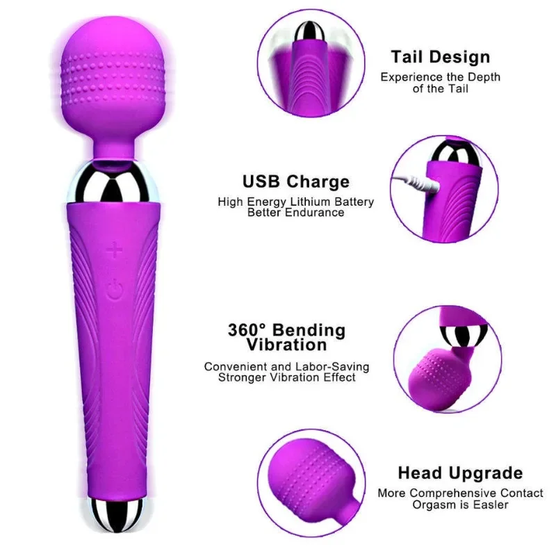 AV Vibrator Wireless Dildos Magic Wand for Women Clitoris Stimulator USB Rechargeable Massager Goods Sex Toys for Adults 18